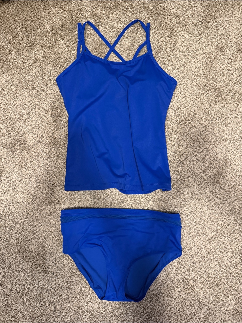 KIAVA Royal Blue Crisscross Tankini and Bikini Set